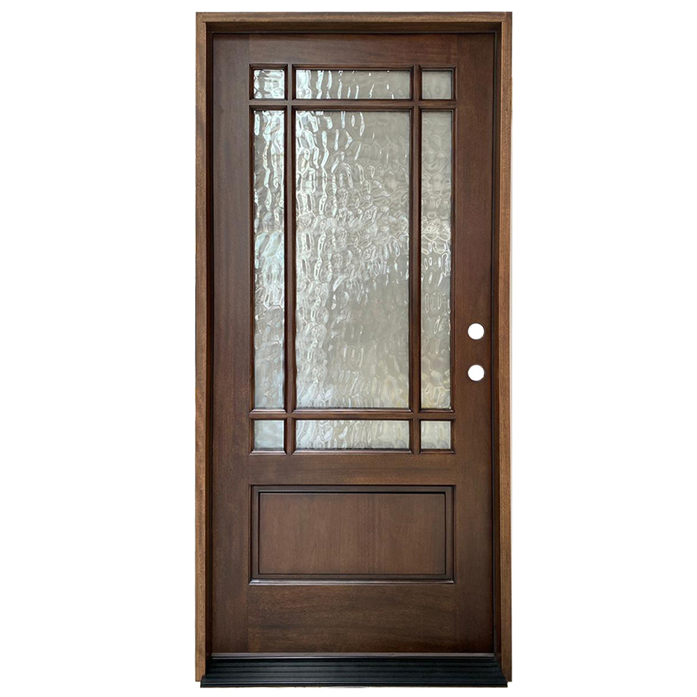 TCM700 9-Lite Exterior Wood Door - Flemish Glass - Smoke - Left